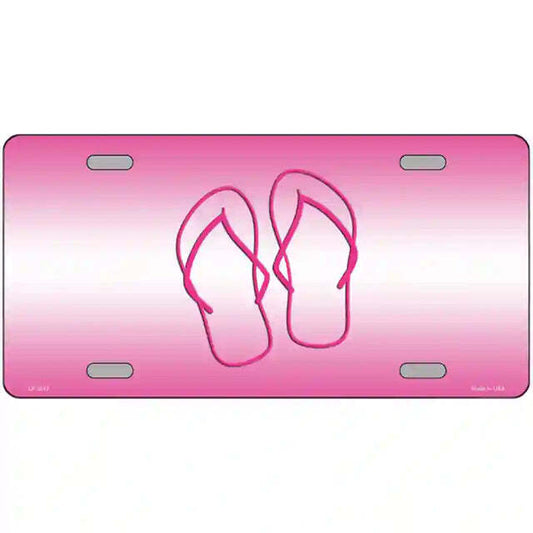Flip Flops Pink Metal Sign