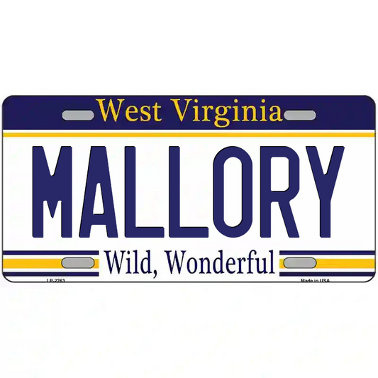 Mallory West Virginia Metal Sign
