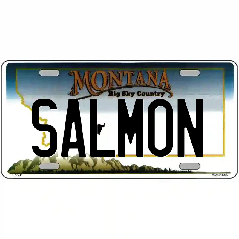 Salmon Montana Metal Sign