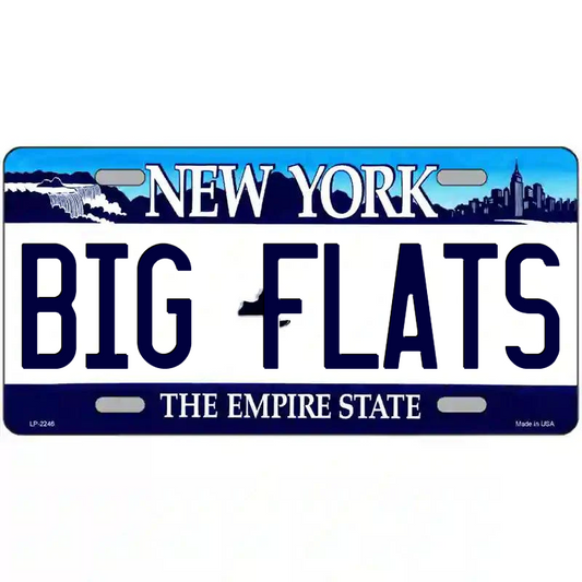 Big Flats New York Blue Metal Sign