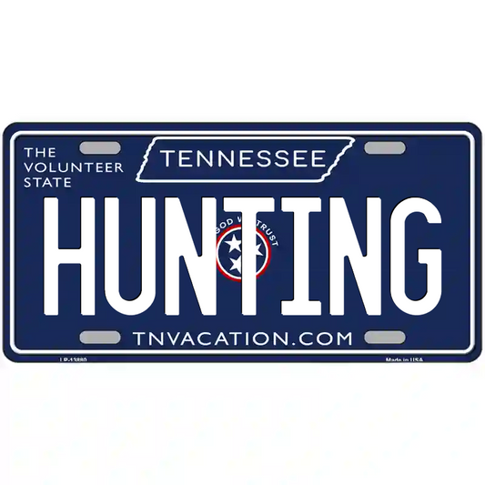 Hunting Tennessee Blue Metal Sign