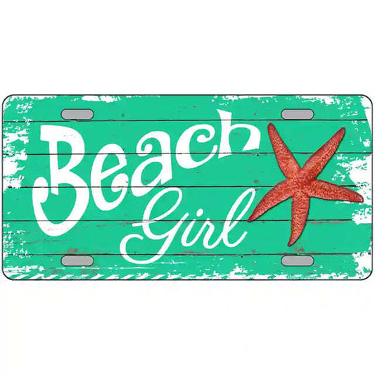 Beach Girl Metal Sign