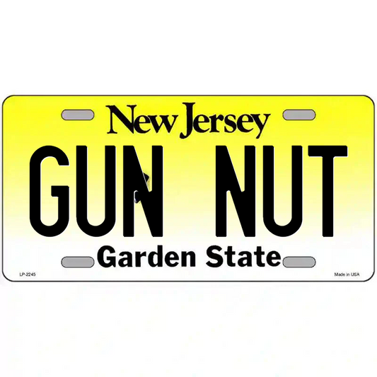 Gun Nut New Jersey Metal Sign