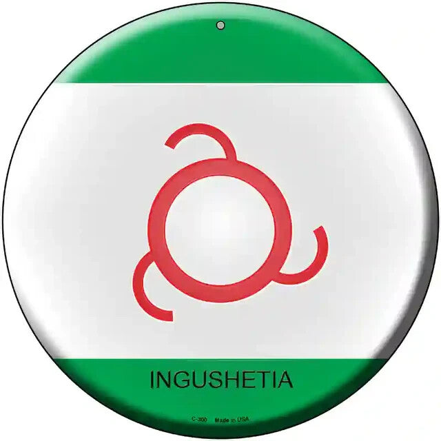 Ingushetia Flag 12" Circle Metal Sign