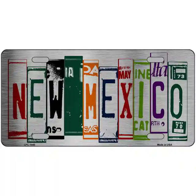 New Mexico License Plate Art Metal Sign