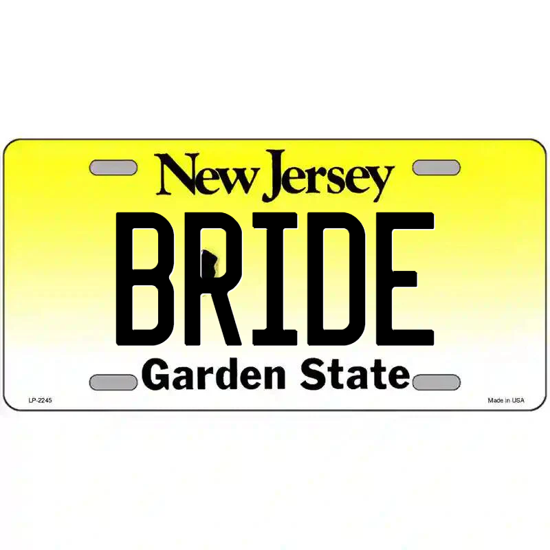 Bride New Jersey Metal Sign