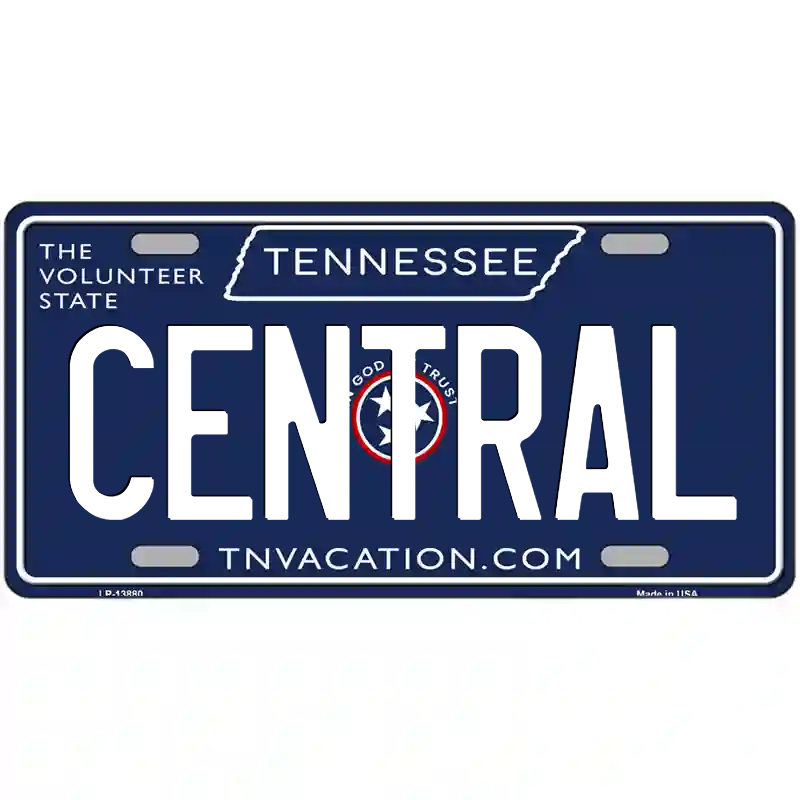 Central Tennessee Blue Metal Sign