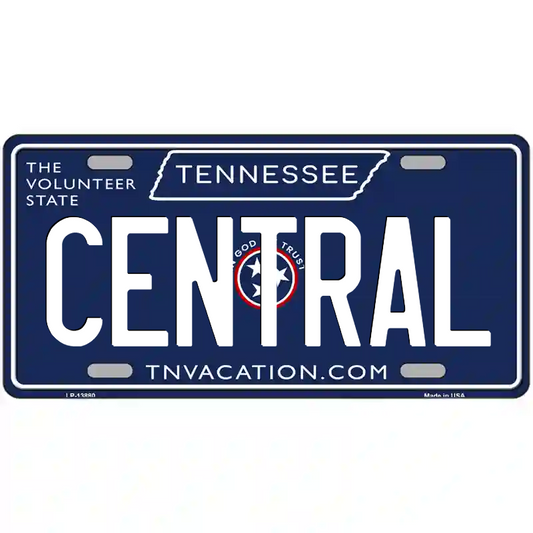 Central Tennessee Blue Metal Sign