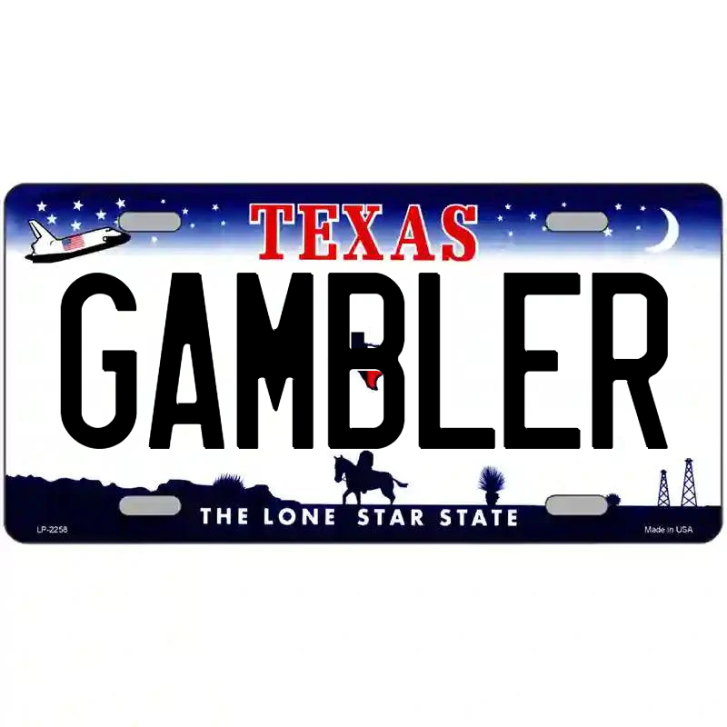 Gambler Texas Metal Sign