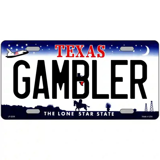 Gambler Texas Metal Sign