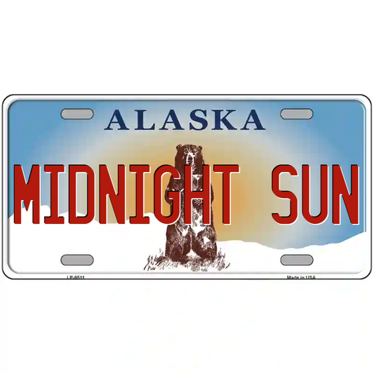 Midnight Sun Alaska Metal Sign