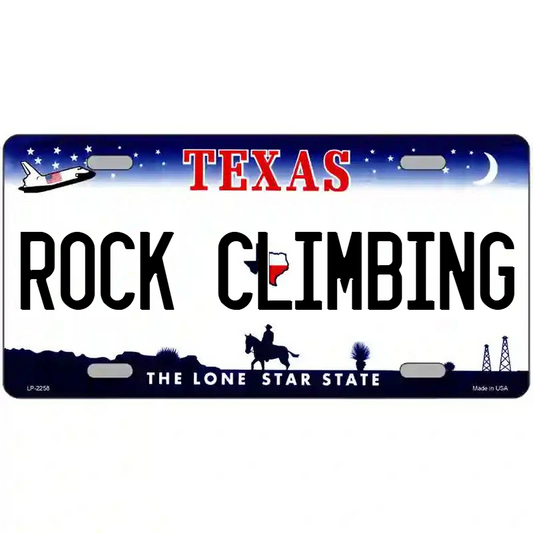 Rock Climbing Texas Metal Sign