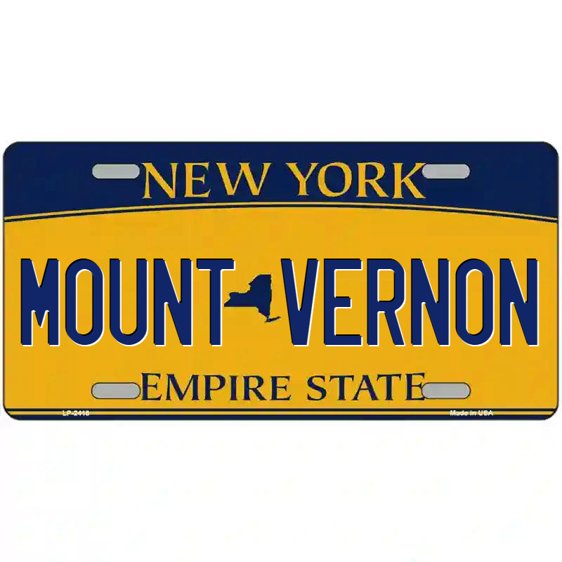 Mount Vernon New York Yellow Metal Sign