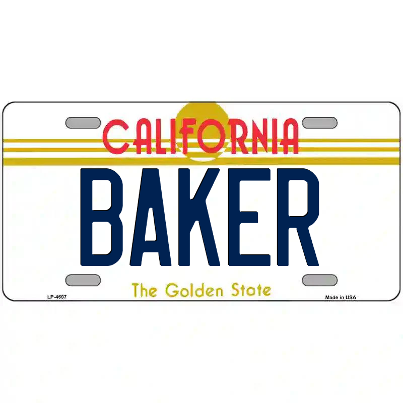 Baker California Metal Sign