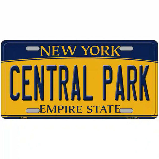 Central Park New York Yellow Metal Sign