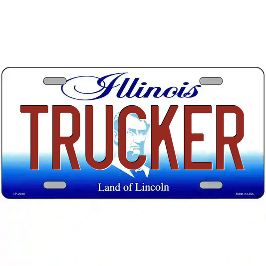 Trucker Illinois Metal Sign