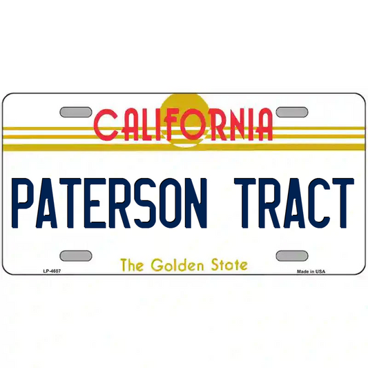 Paterson Tract California Metal Sign