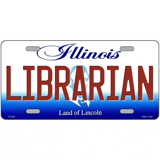 Librarian Illinois Metal Sign