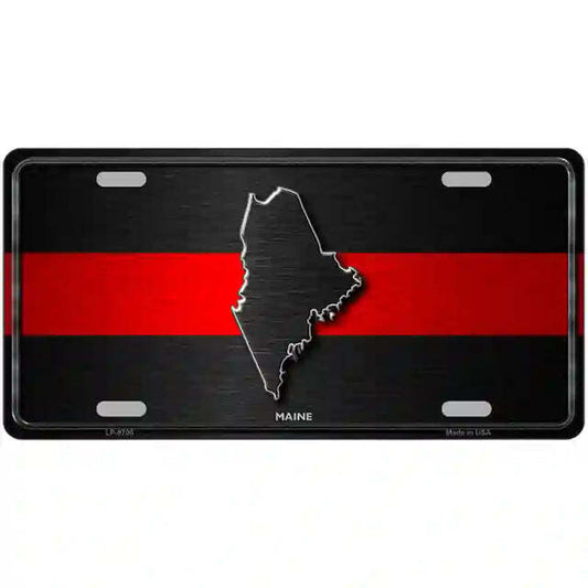 Maine Thin Red Line Metal Sign