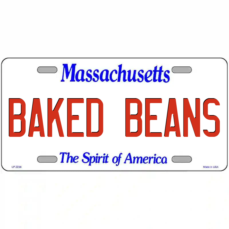 Baked Beans Massachusetts Metal Sign