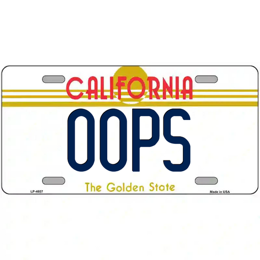 Oops California Metal Sign