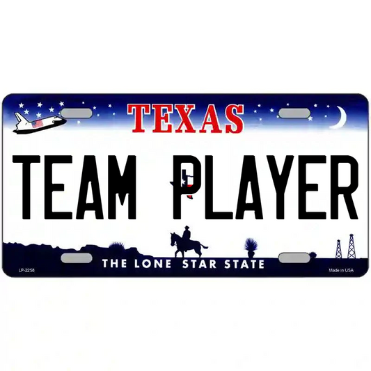 Team Player Texas Metal Sign