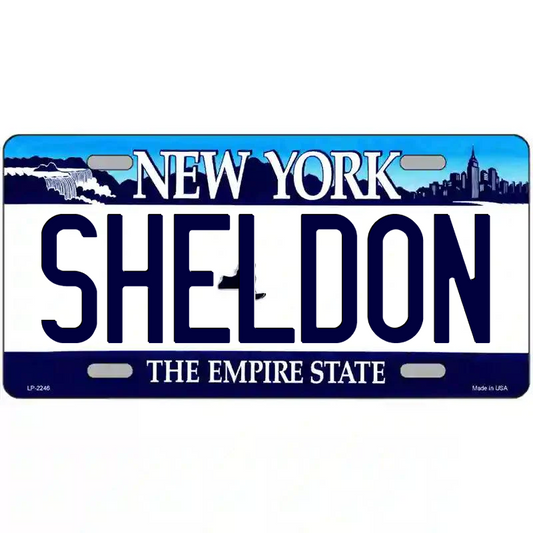 Sheldon New York Blue Metal Sign
