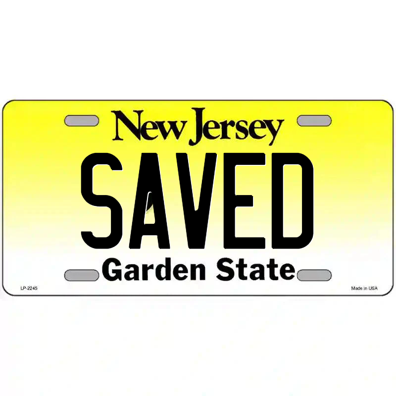 Saved New Jersey Metal Sign