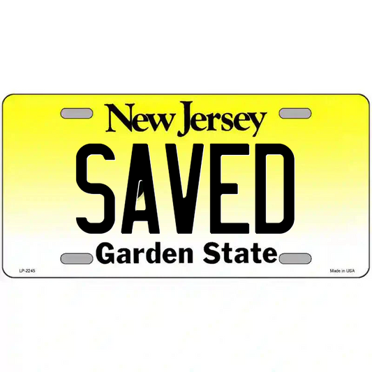 Saved New Jersey Metal Sign