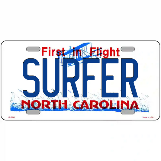 Surfer North Carolina Metal Sign