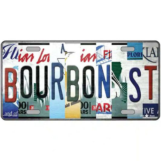 Bourbon St License Plate Art Metal Sign
