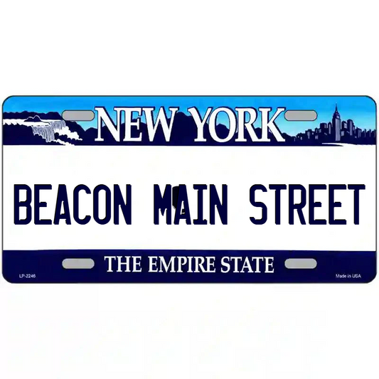 Beacon Main Street New York Blue Metal Sign