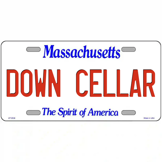 Down Cellar Massachusetts Metal Sign