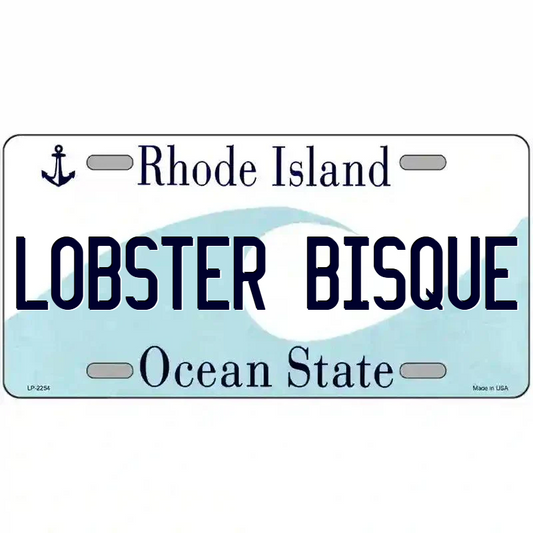 Lobster Bisque Rhode Island Metal Sign