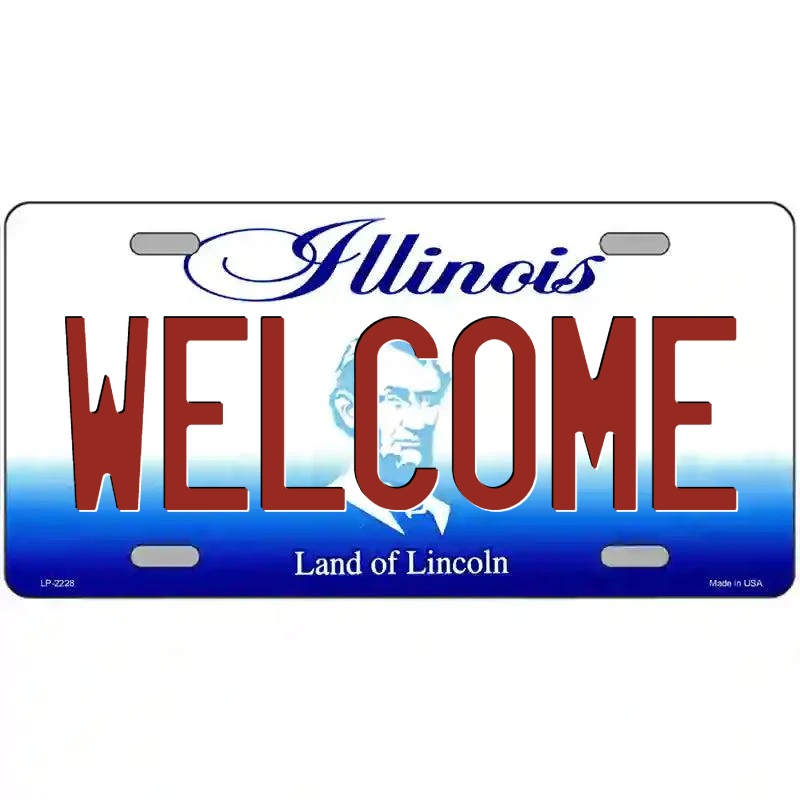 Welcome Illinois Metal Sign
