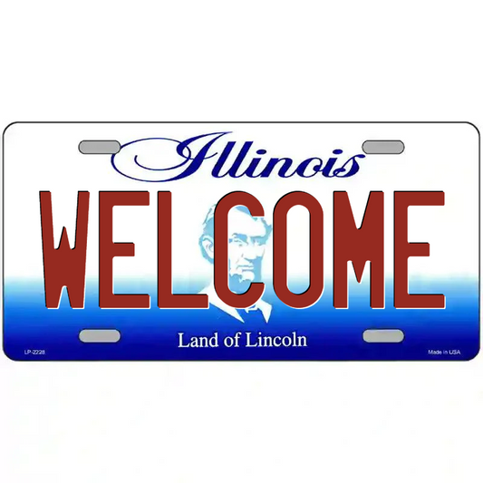 Welcome Illinois Metal Sign
