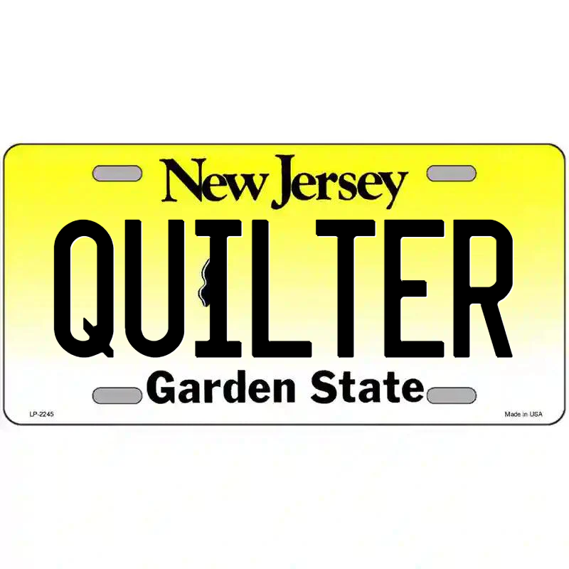 Quilter New Jersey Metal Sign