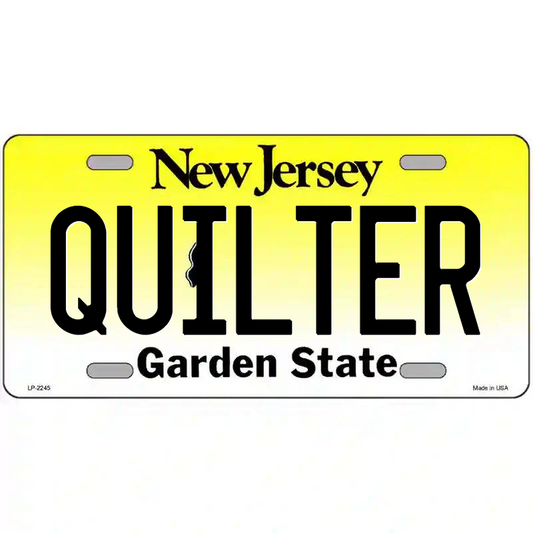 Quilter New Jersey Metal Sign