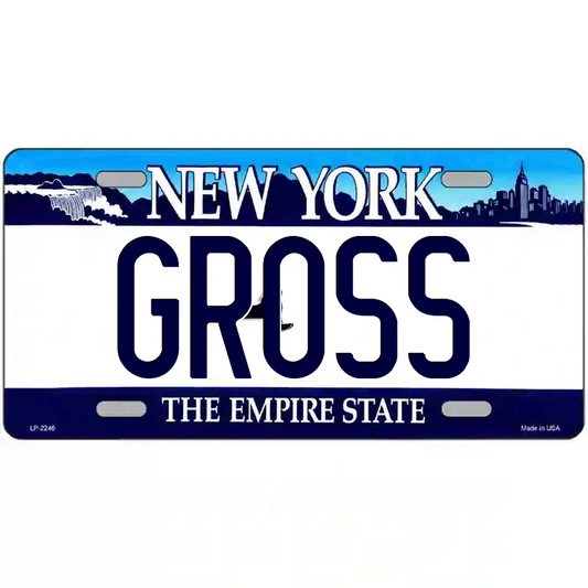 Gross New York Blue Metal Sign