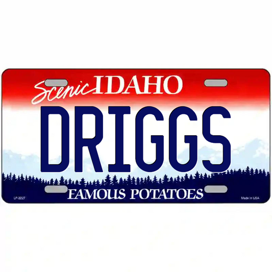Driggs Idaho Metal Sign