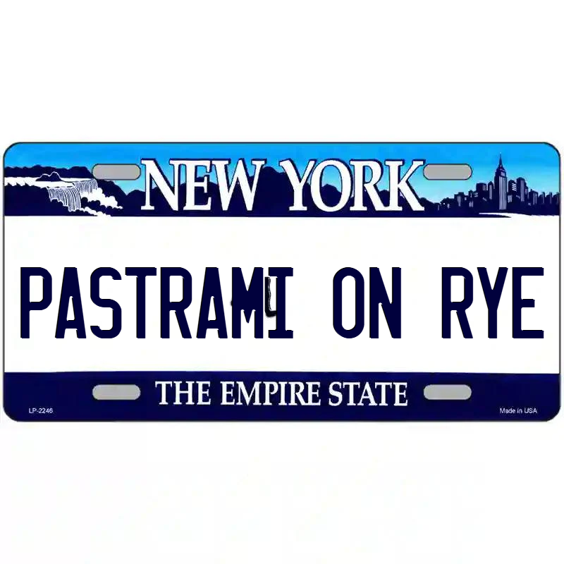 Pastrami on Rye New York Blue Metal Sign
