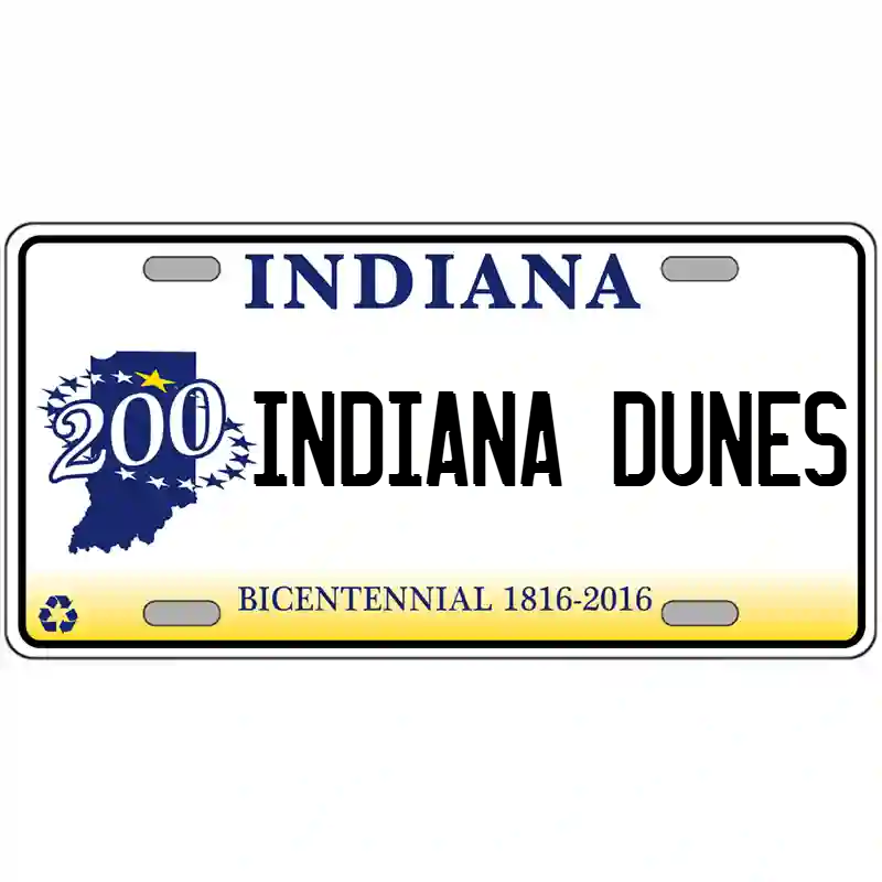 Indiana Dunes Indiana Bicentennial Metal Sign