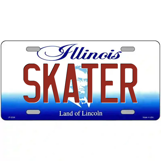 Skater Illinois Metal Sign