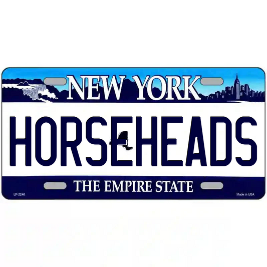 Horseheads New York Blue Metal Sign