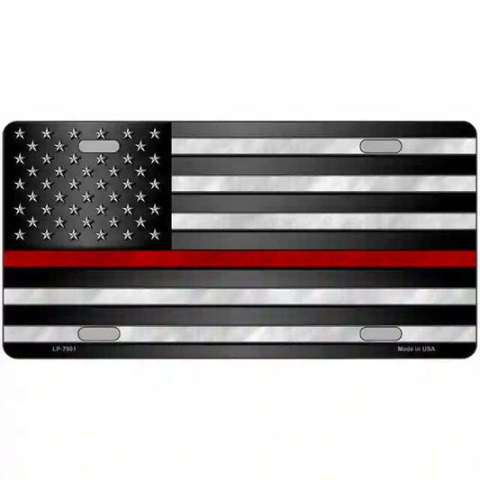 American Thin Red Line Flag Metal Sign
