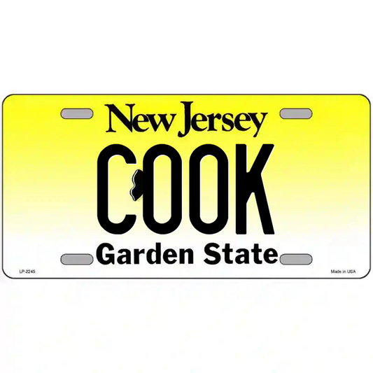 Cook New Jersey Metal Sign