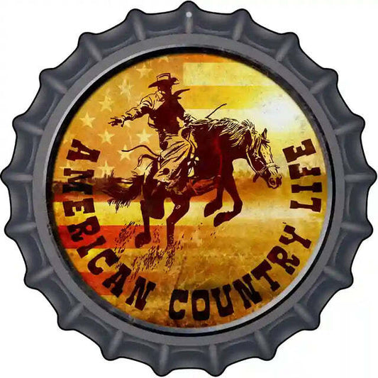 American Country Life Bottle Cap Metal Sign