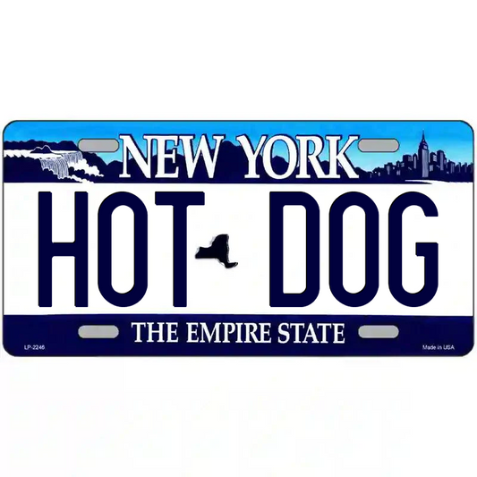 Hot Dog New York Blue Metal Sign