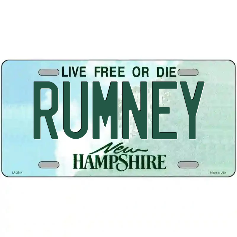 Rumney New Hampshire Metal Sign