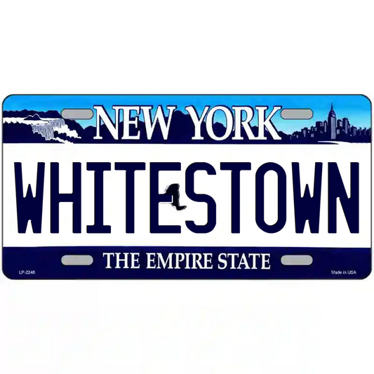 Whitestown New York Blue Metal Sign